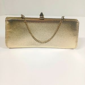 Vintage Gold Clutch Purse with Chain Strap Approx 10 X 4 inches Gorgeous